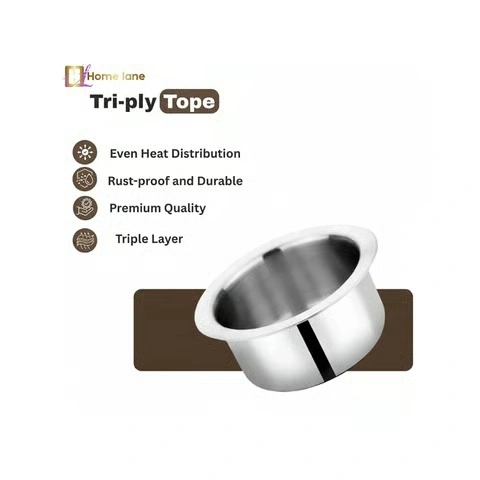 Heavy-duty tri-ply stainless steel tope with premium quality and triple-layer design.