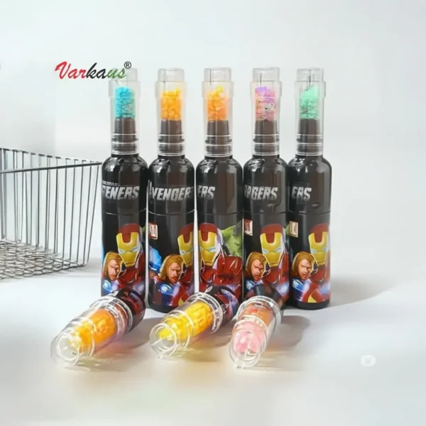 VARKAUS bottle shaped highlighter pens placed on study desk for creative school and office use