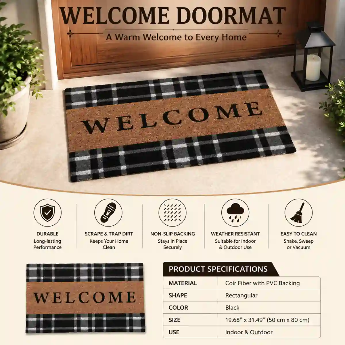 Welcome doormat product specifications