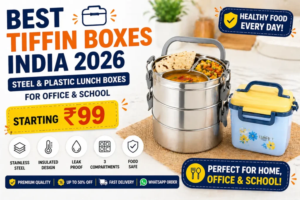 best tiffin box online india 2026 insulated steel lunch box for office and school under 500