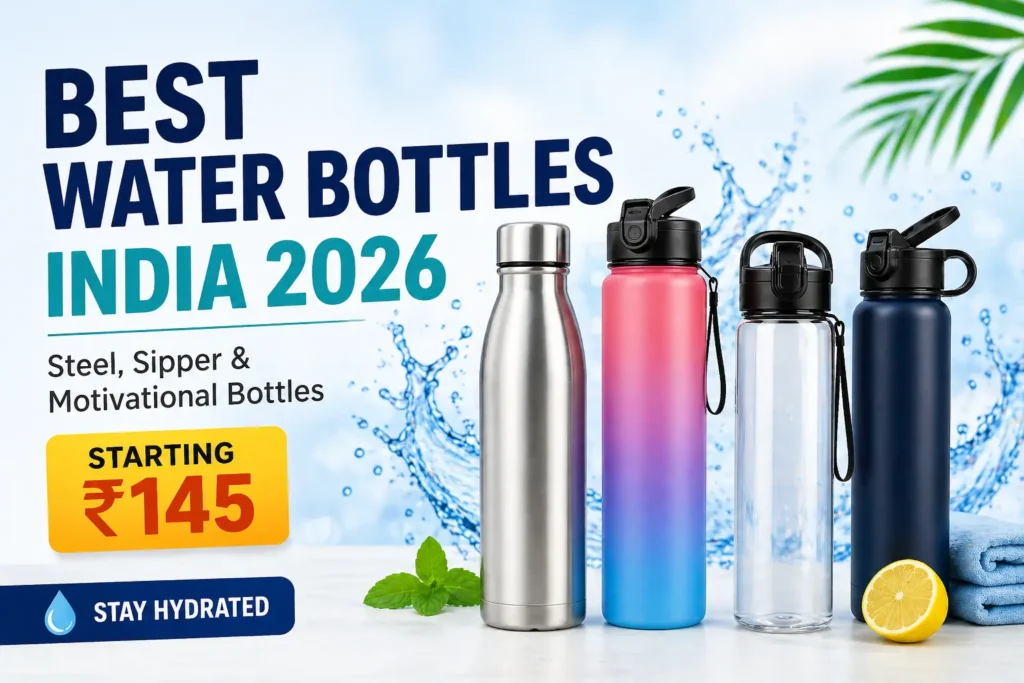 best water bottles in india 2026 steel sipper motivational bottles under 200