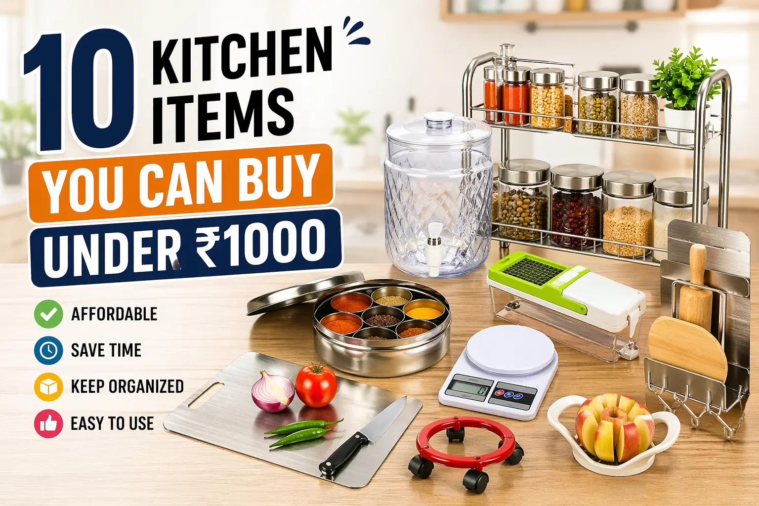 10 kitchen items under ₹1000 budget kitchen products
