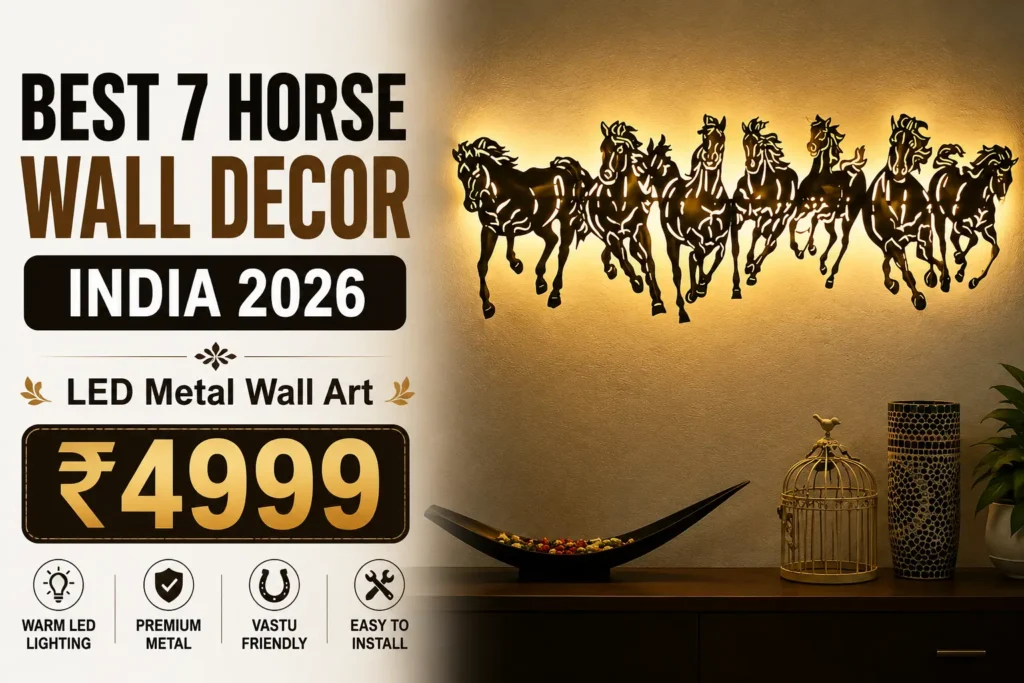 best 7 horse wall decor india 2026 metal led wall art vastu living room decor