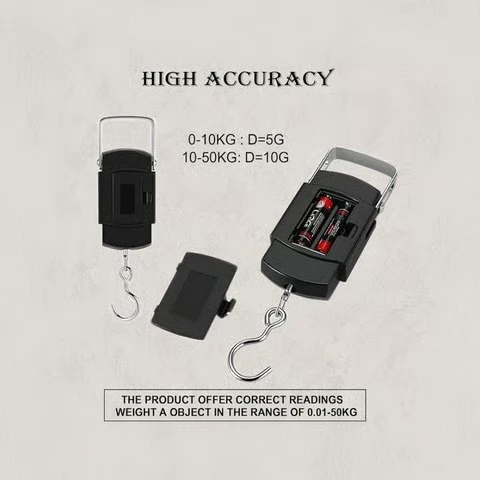 Reliable electronic luggage scale with precise weighing accuracy and battery compartment access.