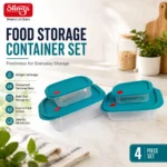 Durable food storage container set with airtight design and stackable storage solution.