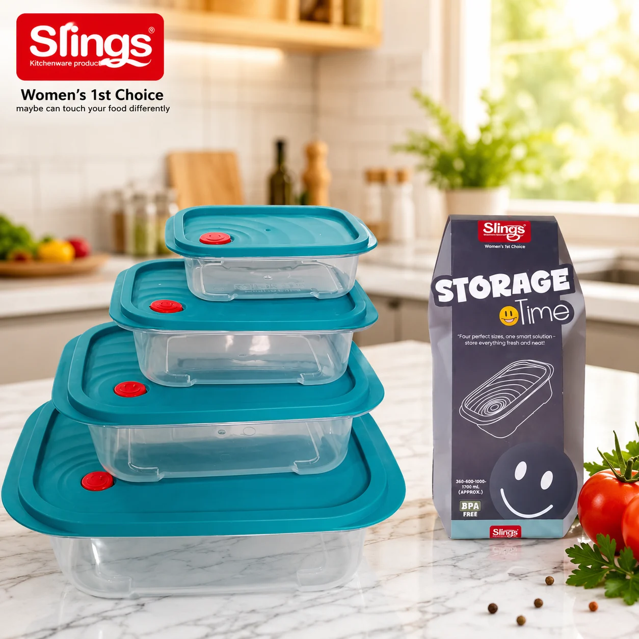 Best airtight food container set with retail packaging for fresh food storage.