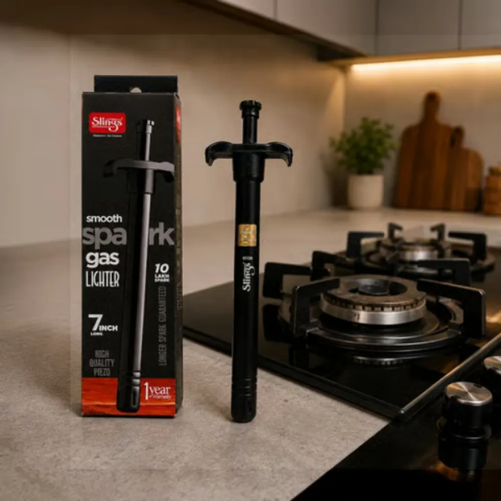 Heavy-duty gas lighter with premium kitchen countertop display