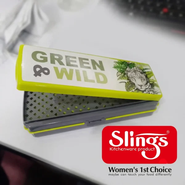 Premium Green & Wild pencil box with secure locking lid.