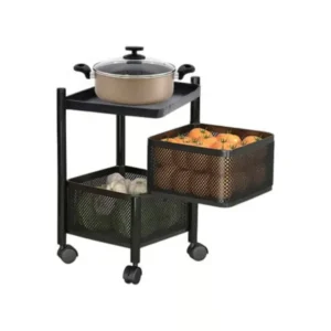 Tinums Metal Storage Kitchen Trolley (Black)