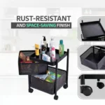 Best rust-resistant storage trolley organizer with baskets and utility tray.