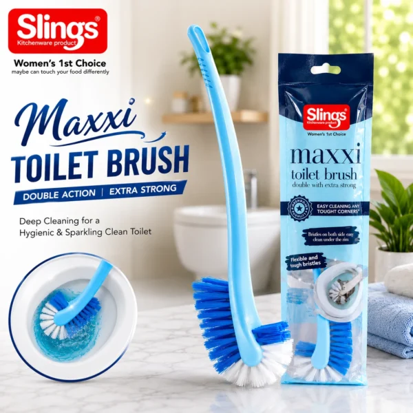 Premium Maxxi toilet brush with strong dual bristles for deep hygienic cleaning.