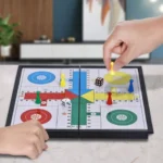 Fun magnetic Ludo board game in action for family gatherings and interactive gameplay.