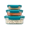 Strong airtight glass container set filled with pulses and grains for long-lasting freshness.