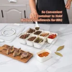 Durable compartment storage tray for spices, seasonings, and BBQ condiments organization.