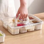 Premium portable food storage container with secure lid and removable compartments.