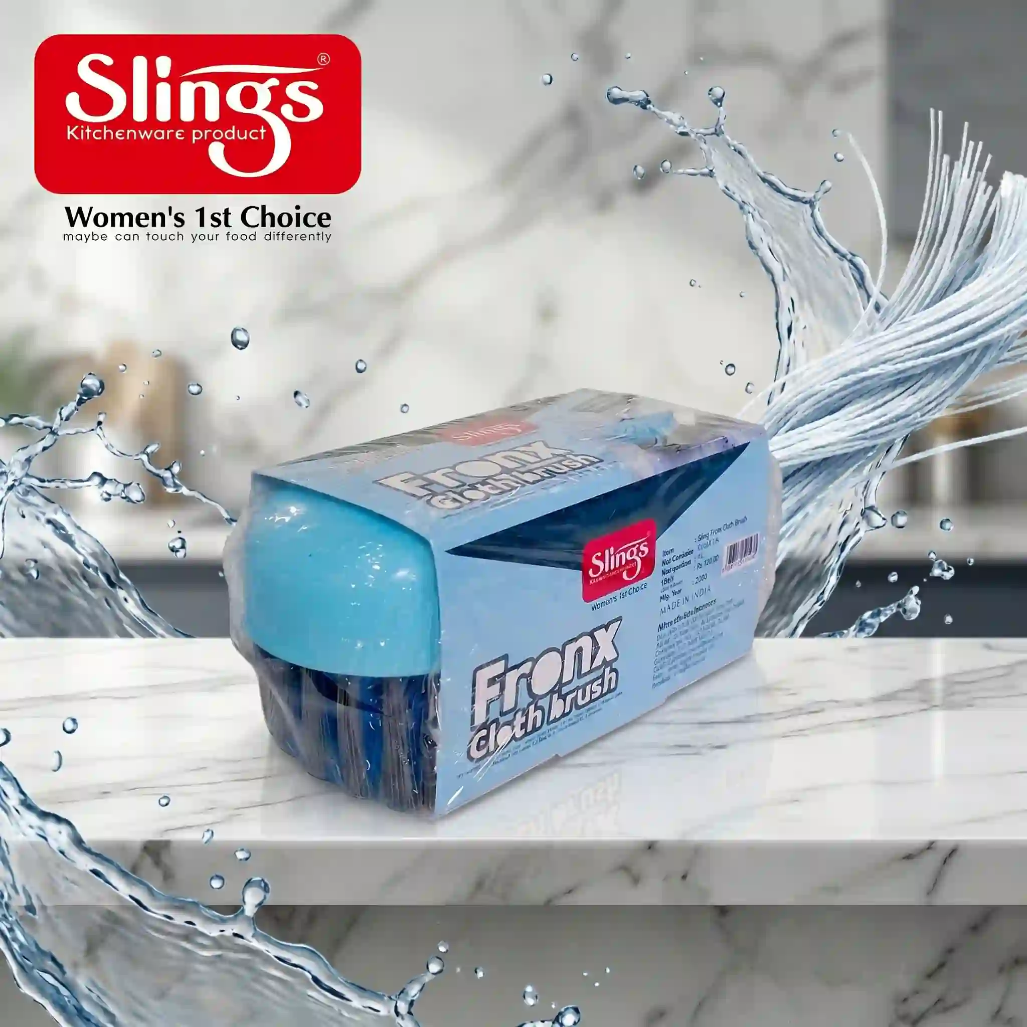 Premium cloth cleaning brush with retail packaging