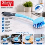 Versatile sink cleaning brush with durable bristles for kitchen and bathroom cleaning.
