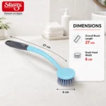Premium sink cleaning brush with ergonomic handle, 27 cm length and 6 cm head.