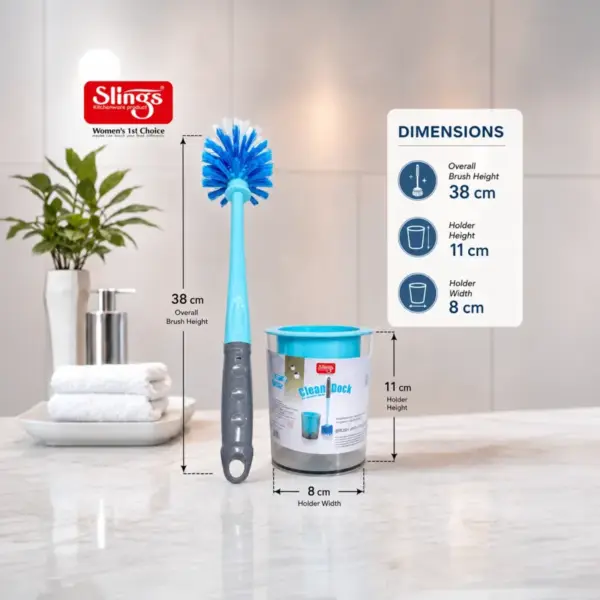 Slings Clean Dock toilet cleaning brush with strong nylon bristles