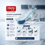 Slings Power-X toilet brush with long ergonomic handle for comfortable bathroom cleaning