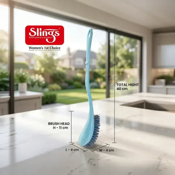 Slings Power-X toilet cleaning brush with flexible and tough bristles for removing dirt and grime