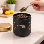 Elegant tea storage container with airtight seal for long-lasting freshness and aroma.