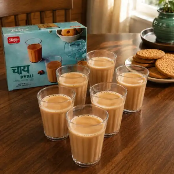 Premium plastic chai pyali set with six tea cups