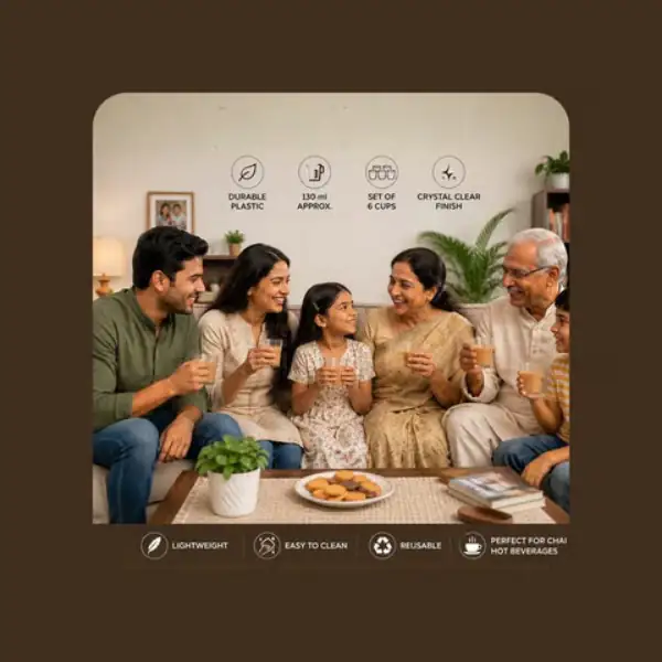 Reusable chai pyali cups enjoyed by happy family