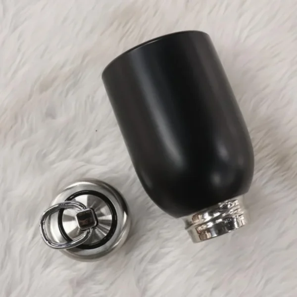 Durable thermal flask bottle with removable steel lid and wide mouth opening.