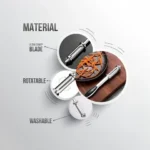 Durable stainless steel peeler featuring ultra-sharp blade, rotatable head, and washable design.