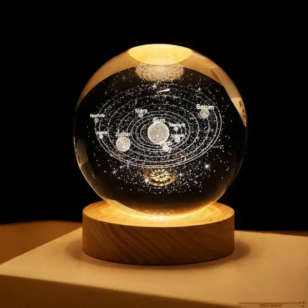 TINUMS 3D Universe Crystal Ball 3W decorative lamp with galaxy design