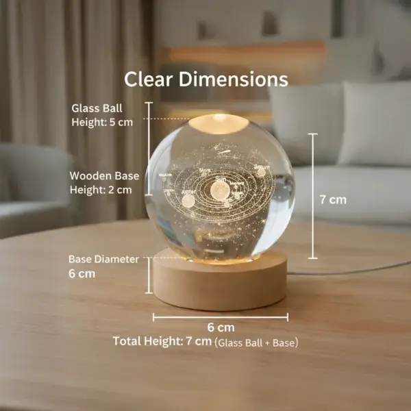 TINUMS 3D universe galaxy crystal ball lamp with intricate space design