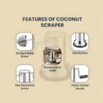 Heavy-duty coconut scraper with sharp blades and strong vacuum base for efficient scraping.