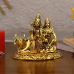 Tinums handcrafted Shiv Parivar idol featuring Lord Shiva Goddess Parvati and Lord Ganesh
