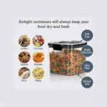Durable Airtight Pantry Container for Grains, Flour, Spices and Snacks