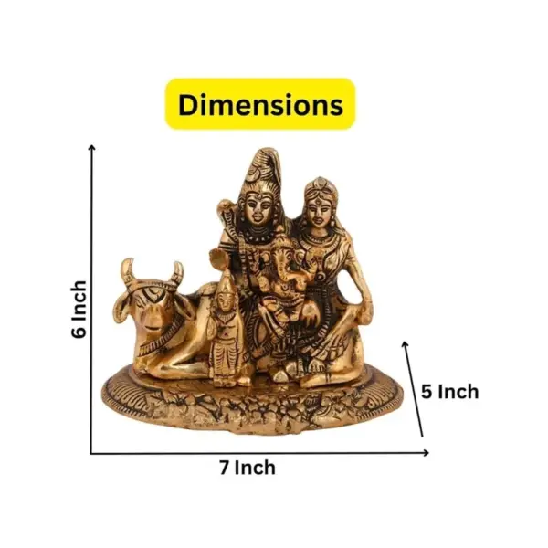 Tinums Shiv Parivar murti with traditional Indian craftsmanship for home temple decor