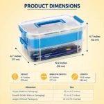 Storage organizer box dimensions and size specification chart