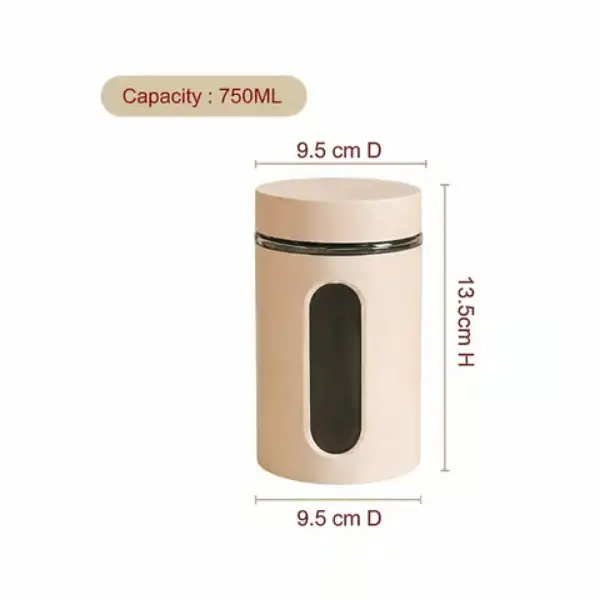 Spacious airtight canister with clear window