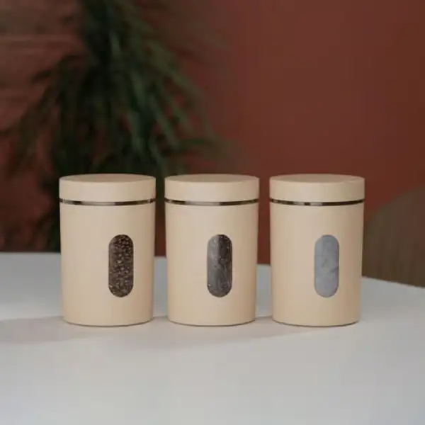 Premium countertop canisters with viewing windows