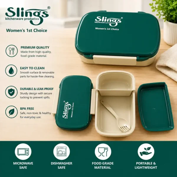 Food-grade lunch box with fork and inner container