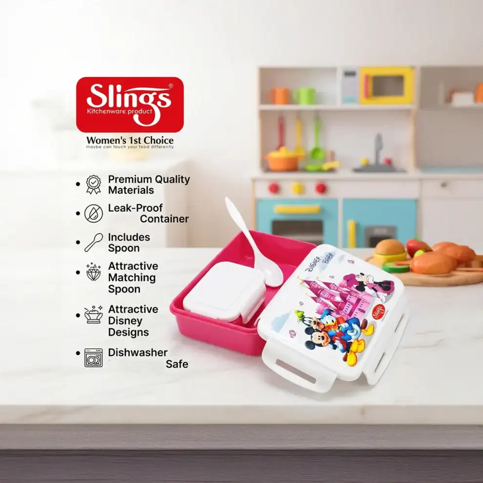Leakproof Disney lunch box with spoon and storage container