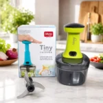 Premium manual push chopper with stainless steel blade set