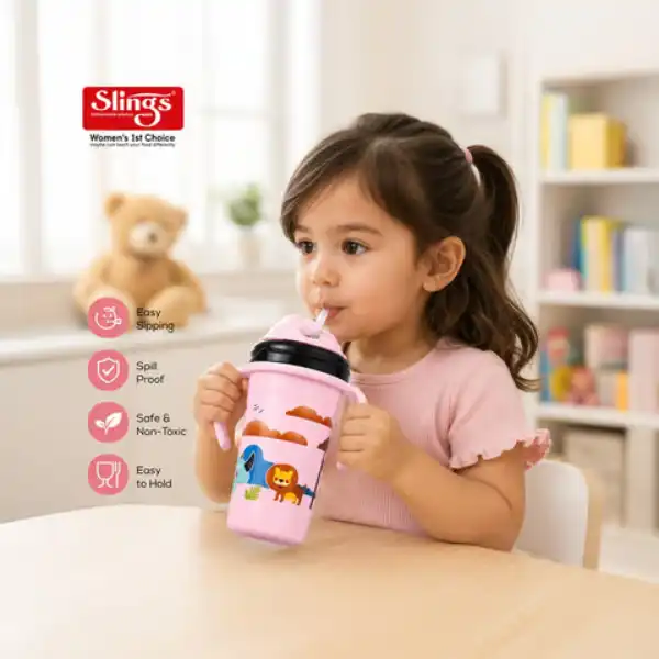Premium kids sipper bottle with dual handles and lid
