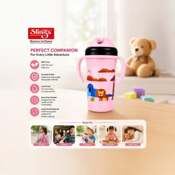Cute reusable kids water bottle with cartoon artwork