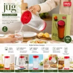 High-quality 1600ml water jug pouring water during family dining experience
