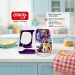 Cartoon lunch box with spoon and storage compartments