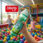 Slings Sip Star Magical Unicorn kids water bottle in green for everyday hydration