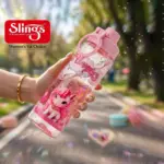 Slings Sip Star Magical Unicorn kids water bottle 500ml in pink