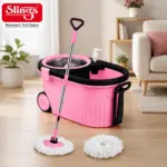 Slings Spin Mop and Bucket Set with 2 microfiber mop heads