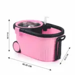 Slings spin mop with adjustable stainless steel handle for comfortable floor cleaning